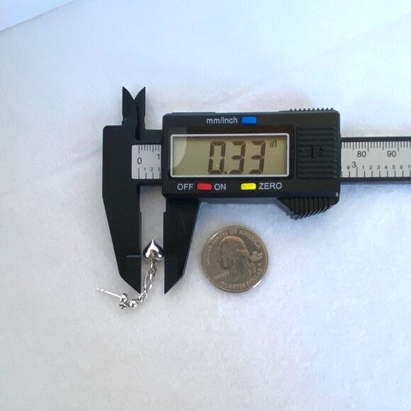 Sterling Silver 925 Dainty Petite Spiral Puffy Heart Dangle Drop Earrings - Picture 14 of 16